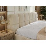 Łóżko tapicerowane NIRA CLASSIC 140x200 - kremowy, plusz