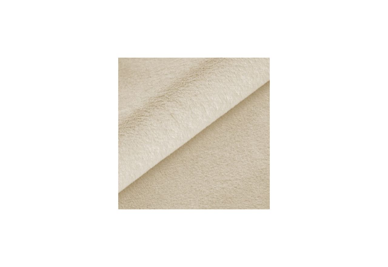Łóżko tapicerowane NIRA CLASSIC 200x200 - materac pocket - kremowy, plusz