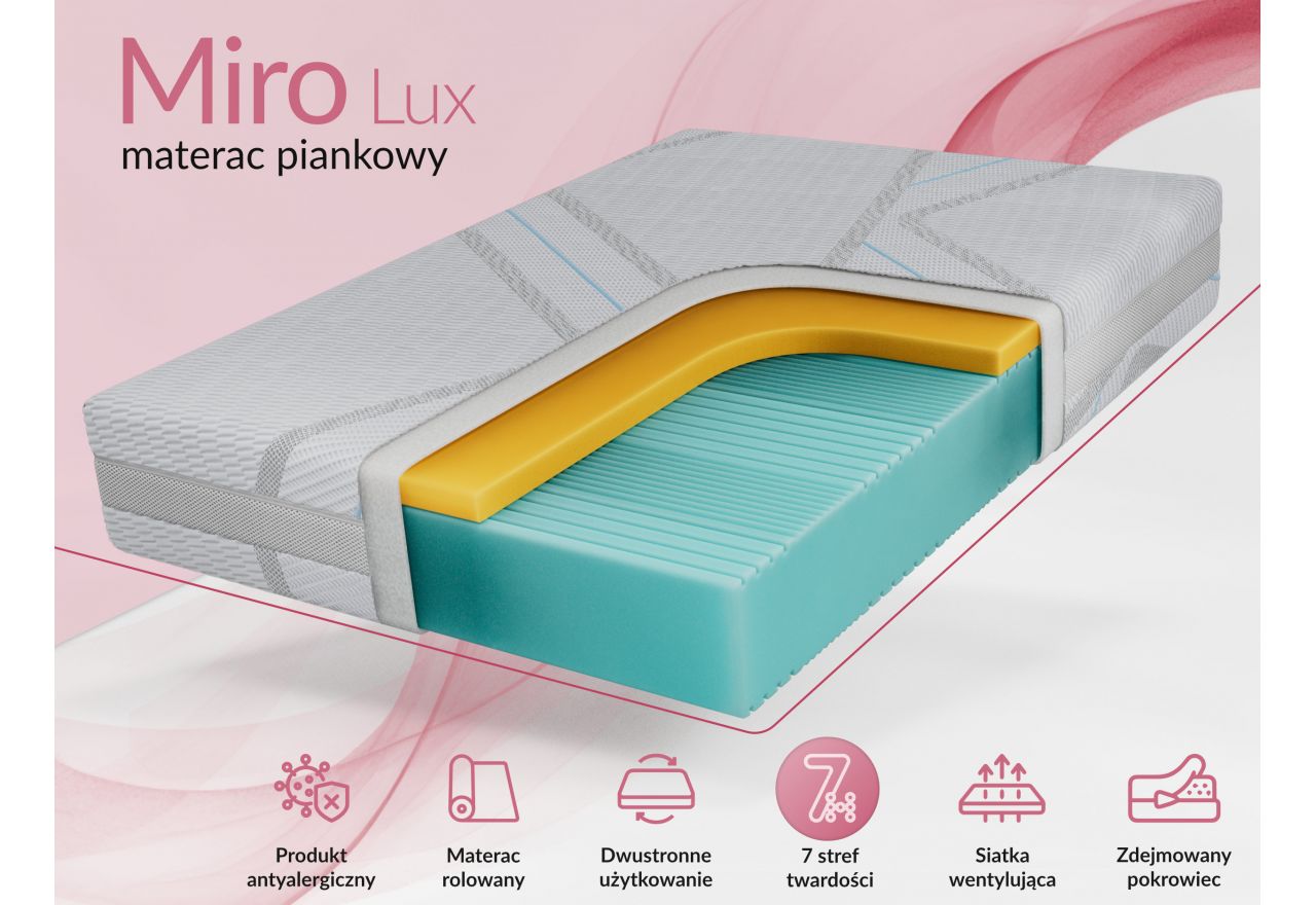 Łóżko tapicerowane NIRA CLASSIC 180x200 - materac piankowy - pomarańczowy, plusz