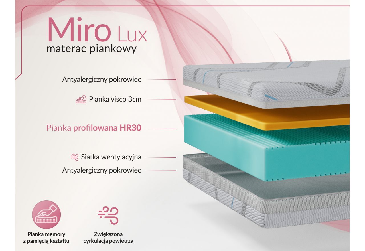 Łóżko tapicerowane NIRA CLASSIC 180x200 - materac piankowy - pomarańczowy, plusz
