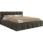 Łóżko tapicerowane NIRA CLASSIC 200x200 - ciemnoszary, welwet
