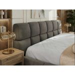 Łóżko tapicerowane NIRA CLASSIC 200x200 - materac piankowy - ciemnoszary, welwet