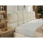 Łóżko tapicerowane NIRA CLASSIC 180x200 - materac multipocket - kremowy, struktura