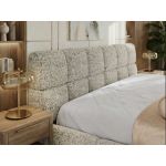 Łóżko tapicerowane NIRA CLASSIC 160x200 - materac pocket - beżowy, struktura