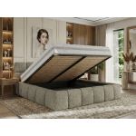 Łóżko tapicerowane NIRA CLASSIC 180x200 - materac pocket - szary, struktura