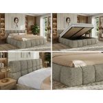 Łóżko tapicerowane NIRA CLASSIC 180x200 - materac multipocket - szary, struktura