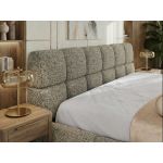 Łóżko tapicerowane NIRA CLASSIC 200x200 - materac multipocket - szary, struktura