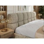 Łóżko tapicerowane NIRA CLASSIC 180x200 - materac pocket - ciemnobeżowy, struktura