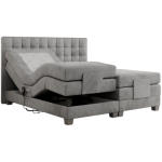 Łóżko kontynentalne, elektrycznie sterowane z pilota - ELECTRO 140x200 - Monolith 84 - jasny szary - OUTLET