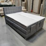 Łóżko kontynentalne, elektrycznie sterowane z pilota - ELECTRO 140x200 - Monolith 84 - jasny szary - OUTLET