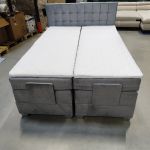 Łóżko kontynentalne, elektrycznie sterowane z pilota - ELECTRO 140x200 - Monolith 84 - jasny szary - OUTLET