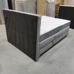 Łóżko kontynentalne, elektrycznie sterowane z pilota - ELECTRO 140x200 - Monolith 84 - jasny szary - OUTLET