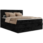 Łóżko kontynentalne TILIANO KING 160x200 - Tilia 100 - czarny - OUTLET