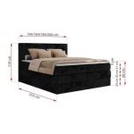 Łóżko kontynentalne TILIANO KING 160x200 - Tilia 100 - czarny - OUTLET