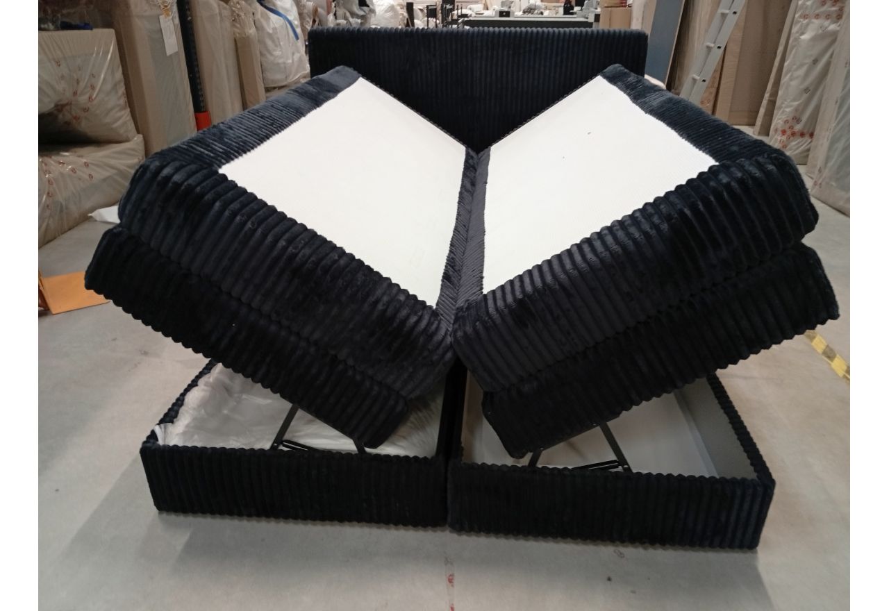 Łóżko kontynentalne TILIANO KING 160x200 - Tilia 100 - czarny - OUTLET
