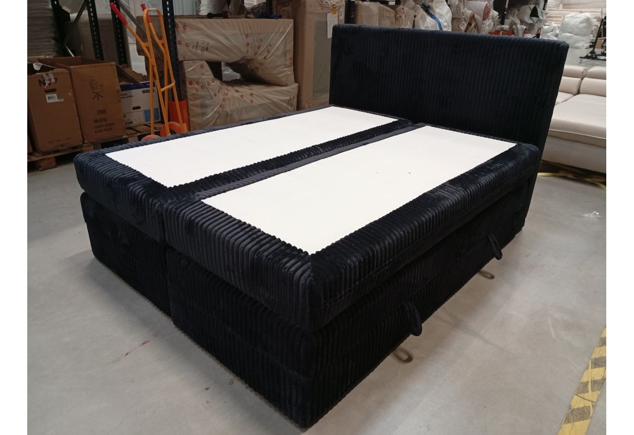 Łóżko kontynentalne TILIANO KING 160x200 - Tilia 100 - czarny - OUTLET