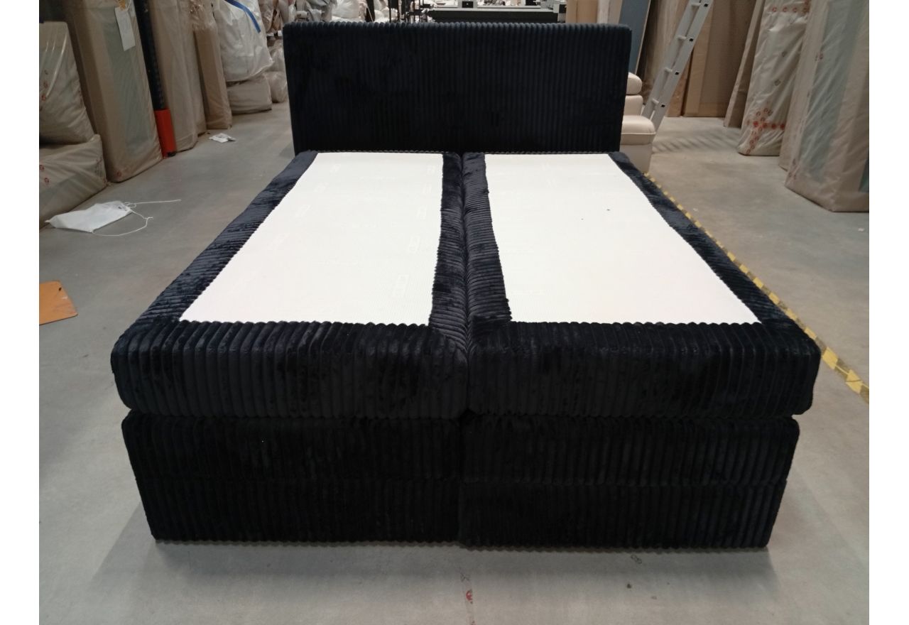 Łóżko kontynentalne TILIANO KING 160x200 - Tilia 100 - czarny - OUTLET