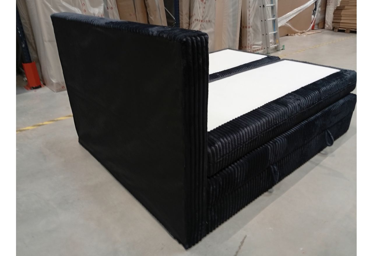 Łóżko kontynentalne TILIANO KING 160x200 - Tilia 100 - czarny - OUTLET