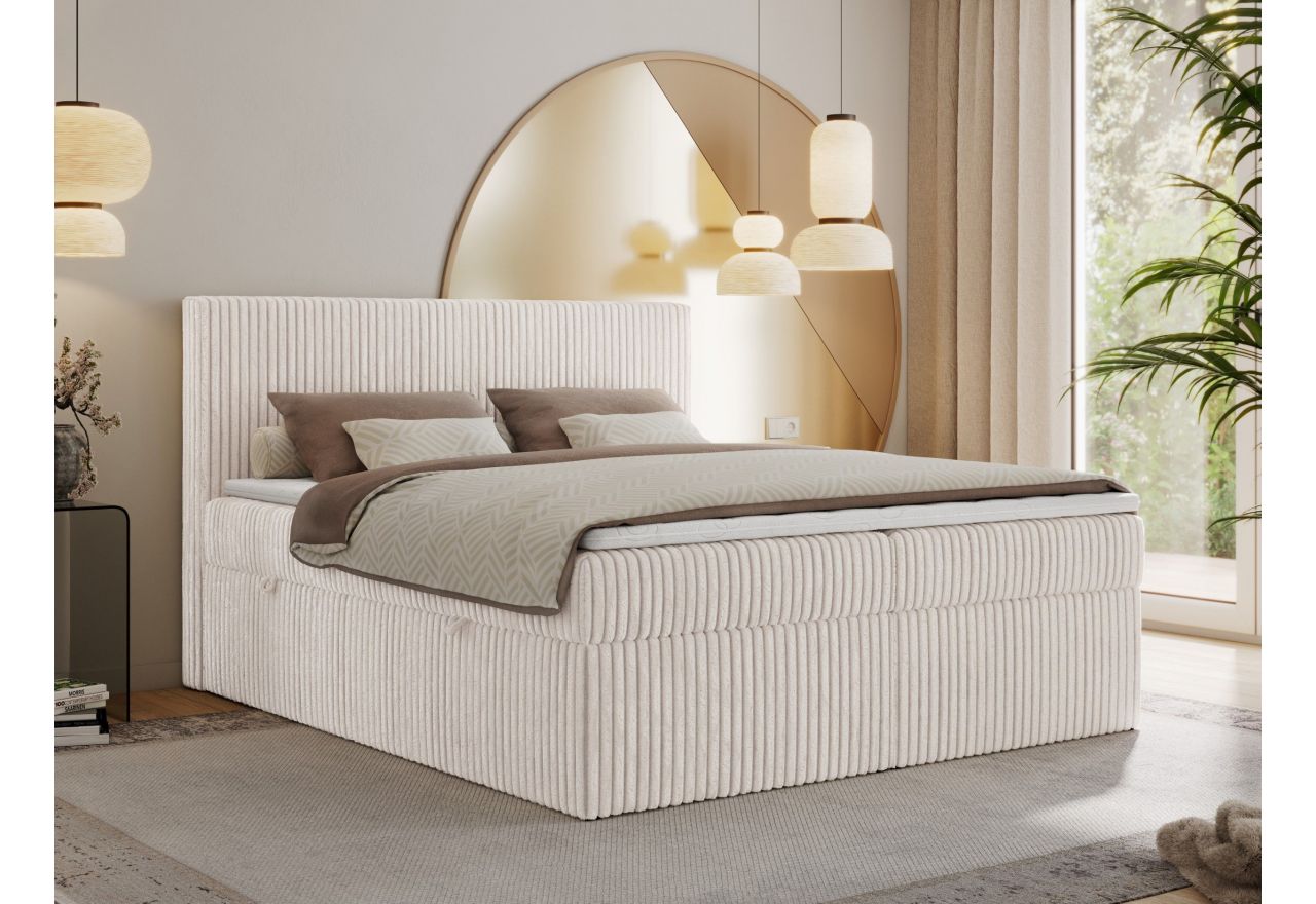 Łóżko kontynentalne TILIANO 140x200 - Tilia 01 - beżowy - OUTLET