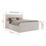 Łóżko kontynentalne TILIANO 140x200 - Tilia 01 - beżowy - OUTLET