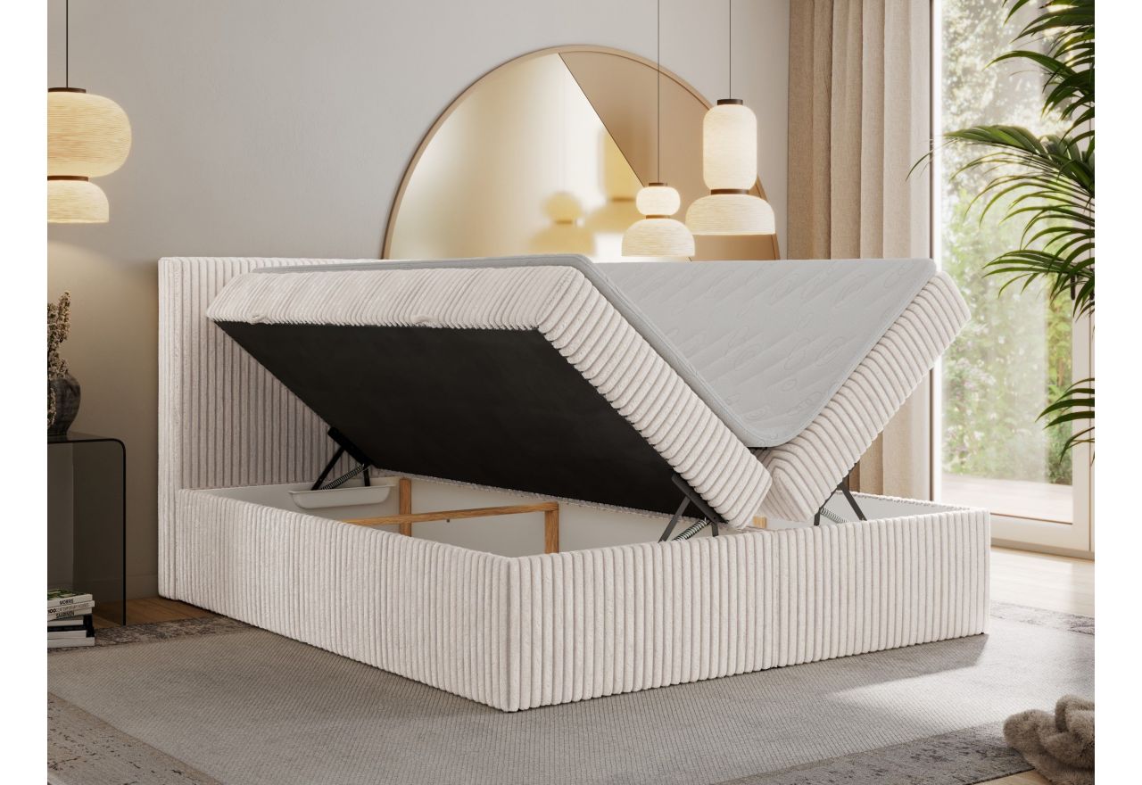 Łóżko kontynentalne TILIANO 140x200 - Tilia 01 - beżowy - OUTLET