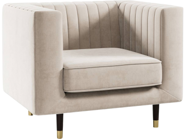 Modny i wygodny fotel tapicerowany na wysokich nóżkach - ELMO / Paros 01