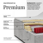 Łóżko kontynentalne NUBEA 140x200 - H4 - beżowy, welwet - Topper T25
