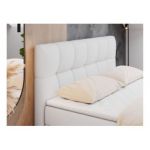 Łóżko kontynentalne RICO 120x200 - Soft 17 - biała ekoskóra - OUTLET
