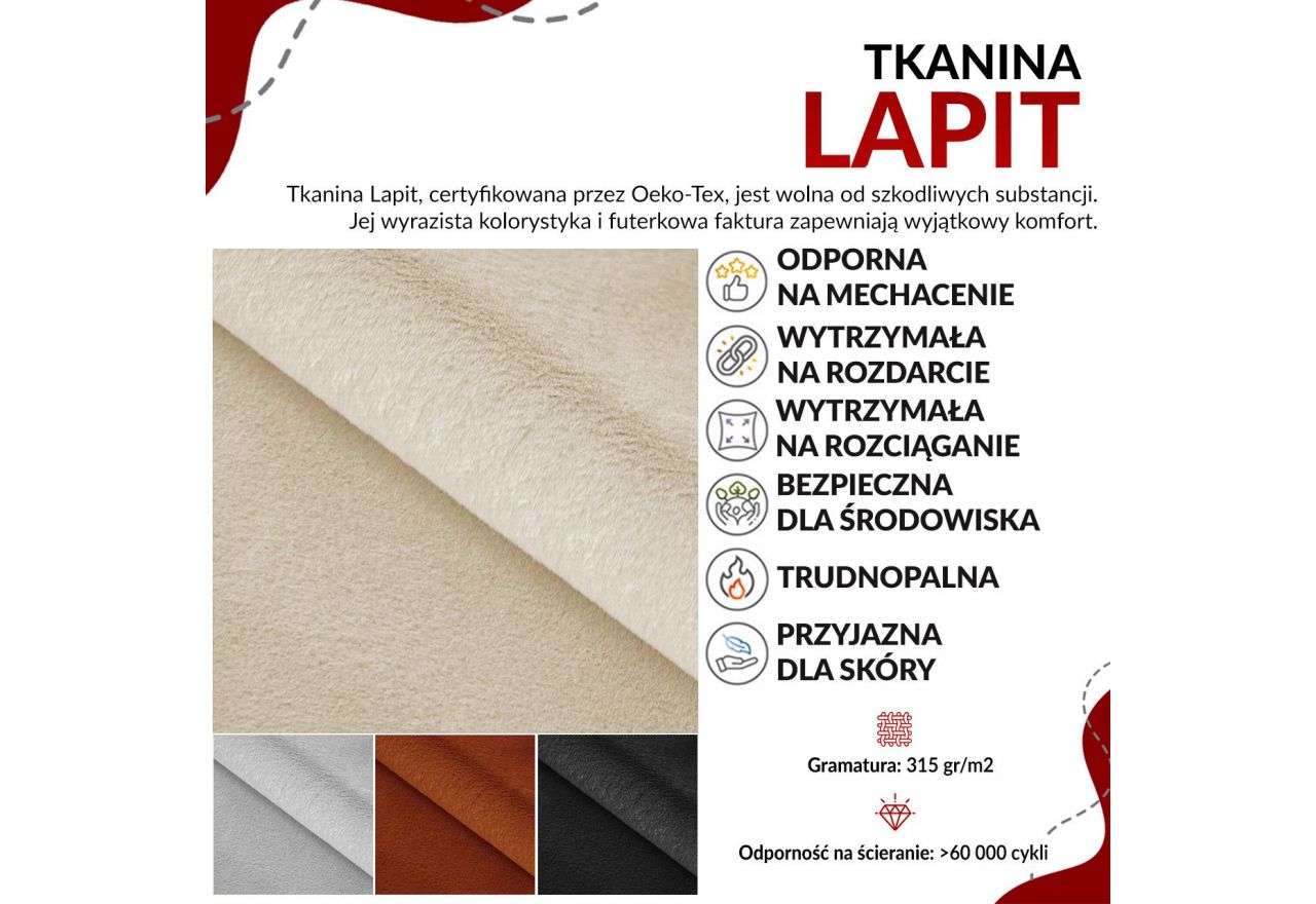 Narożnik PETER L - Lapit 19 - czarny - OUTLET