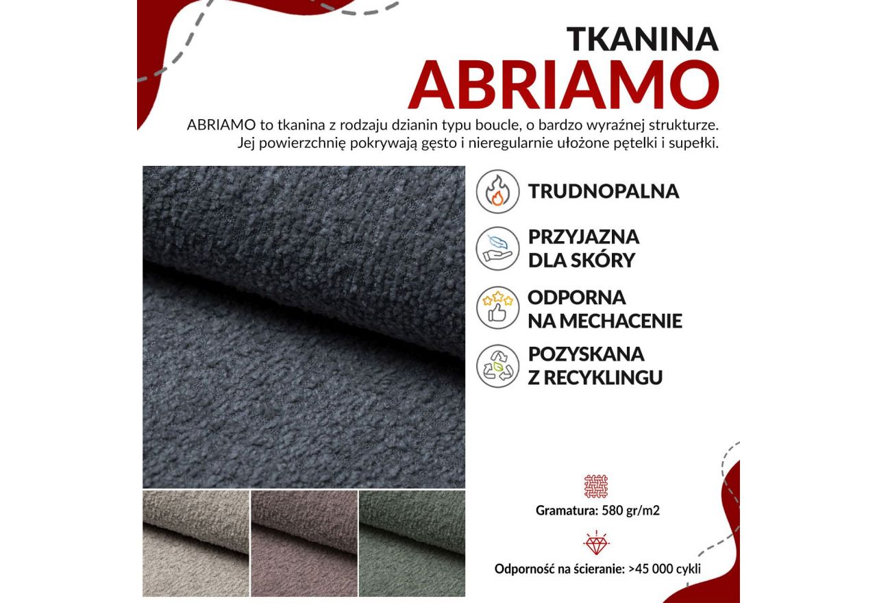 Narożnik GUSTAW L - Abriamo 08 - szary - OUTLET