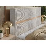 Łóżko kontynentalne ORVO 140x200 - H3 - beżowy, sztruks - Topper T25