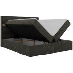Łóżko kontynentalne ORVO 200x200 - H3 - ciemnoszary, welwet - Topper Visco