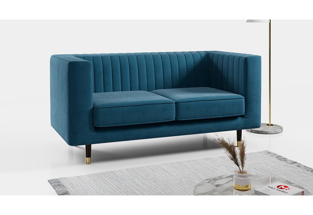Wygodna i nowoczesna sofa dwuosobowa na wysokich nóżkach do pokoju i salonu - ELMO / Kronos 5