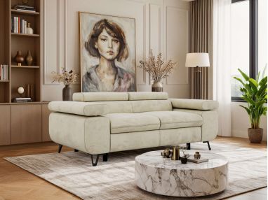 Sofa PETER 2 - kremowy, welwet