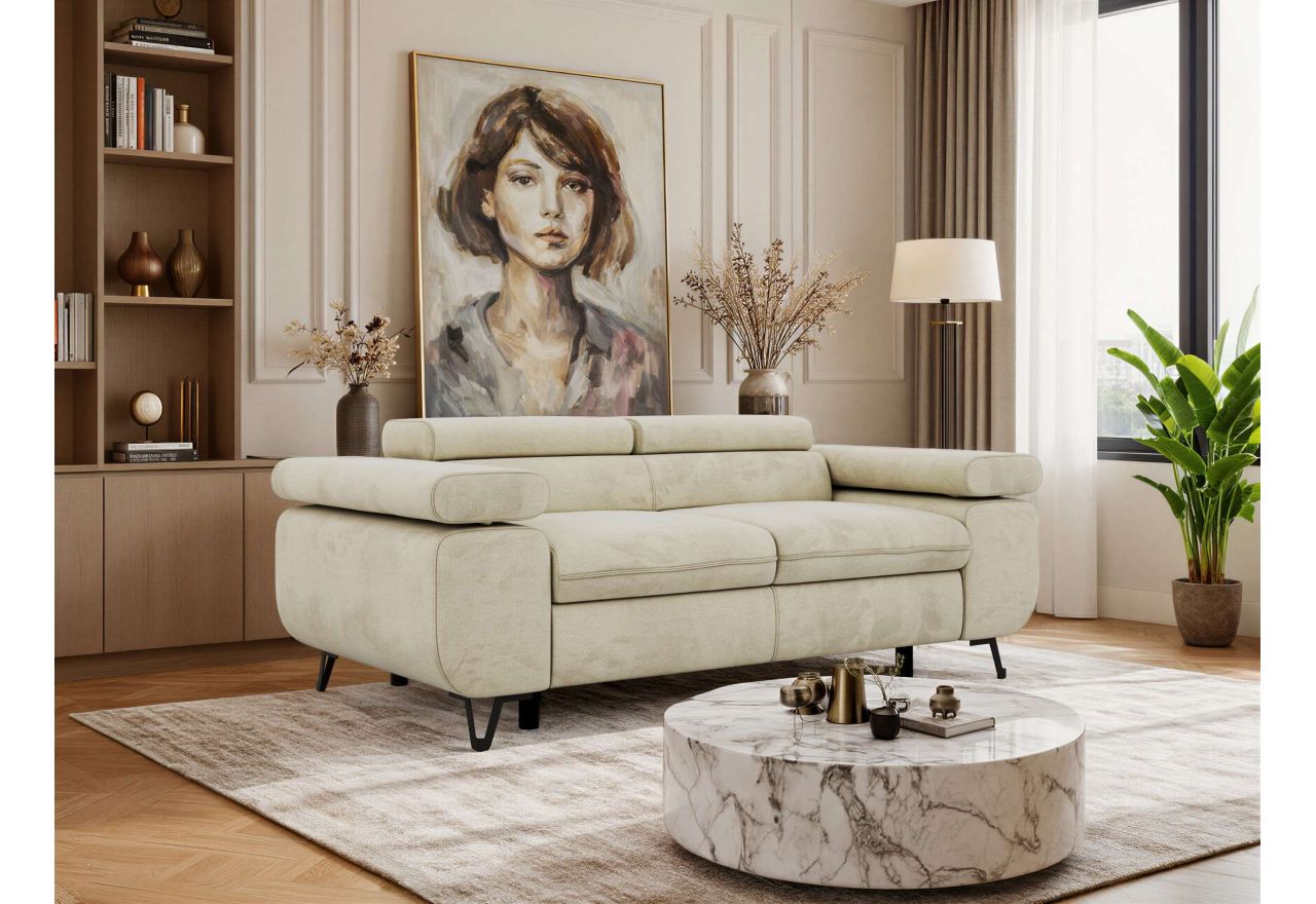 Sofa PETER 2 - kremowy, welwet