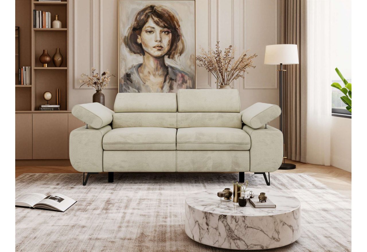 Sofa PETER 2 - kremowy, welwet