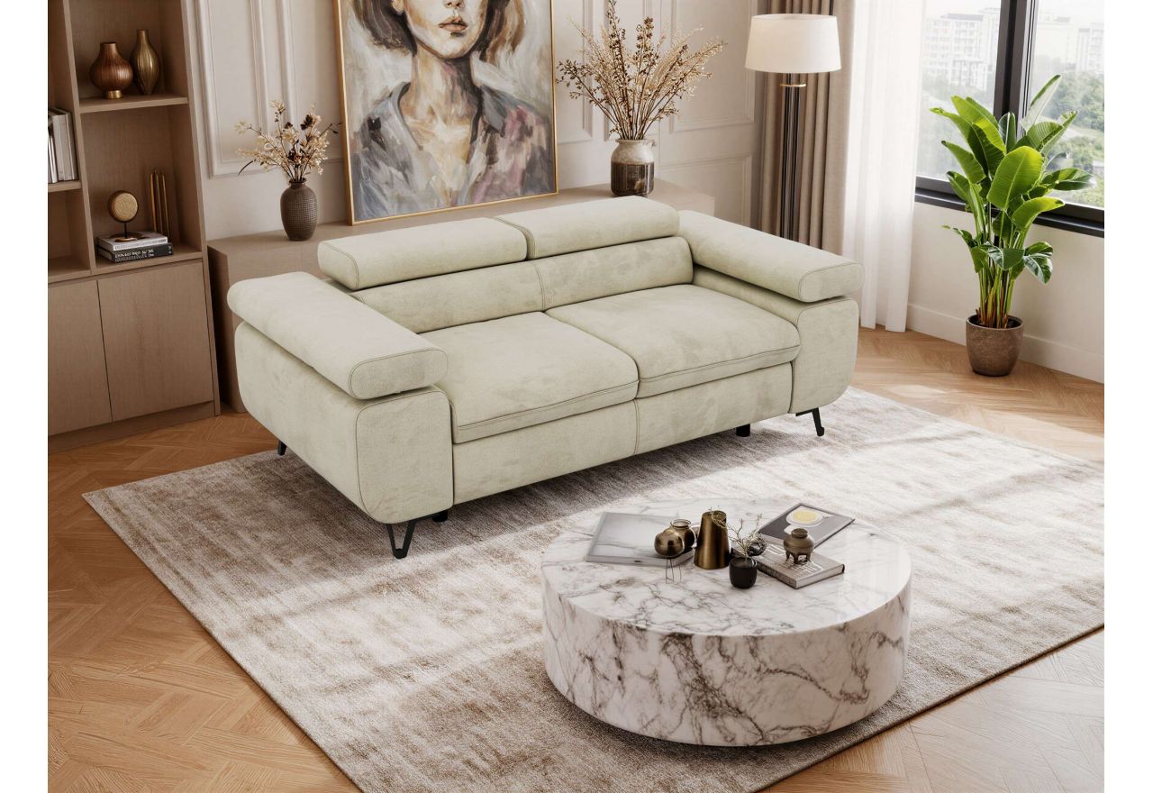 Sofa PETER 2 - kremowy, welwet