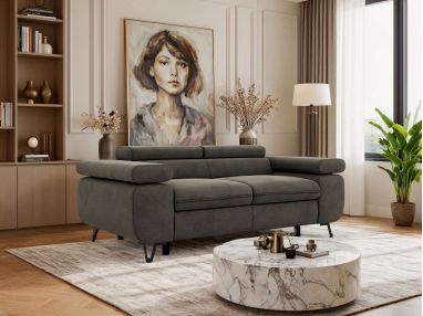 Sofa PETER 2 - ciemnoszary, welwet