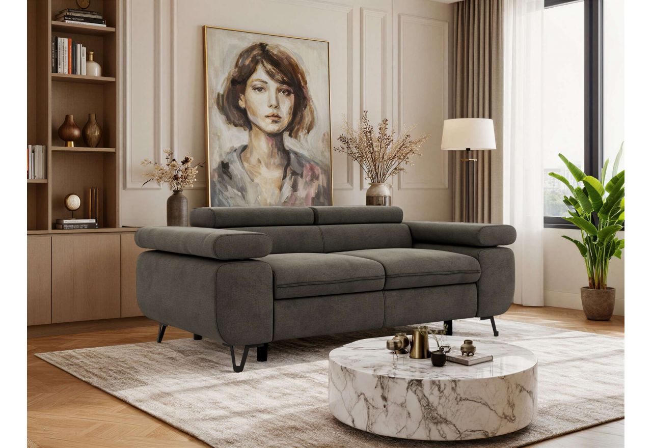 Sofa PETER 2 - ciemnoszary, welwet