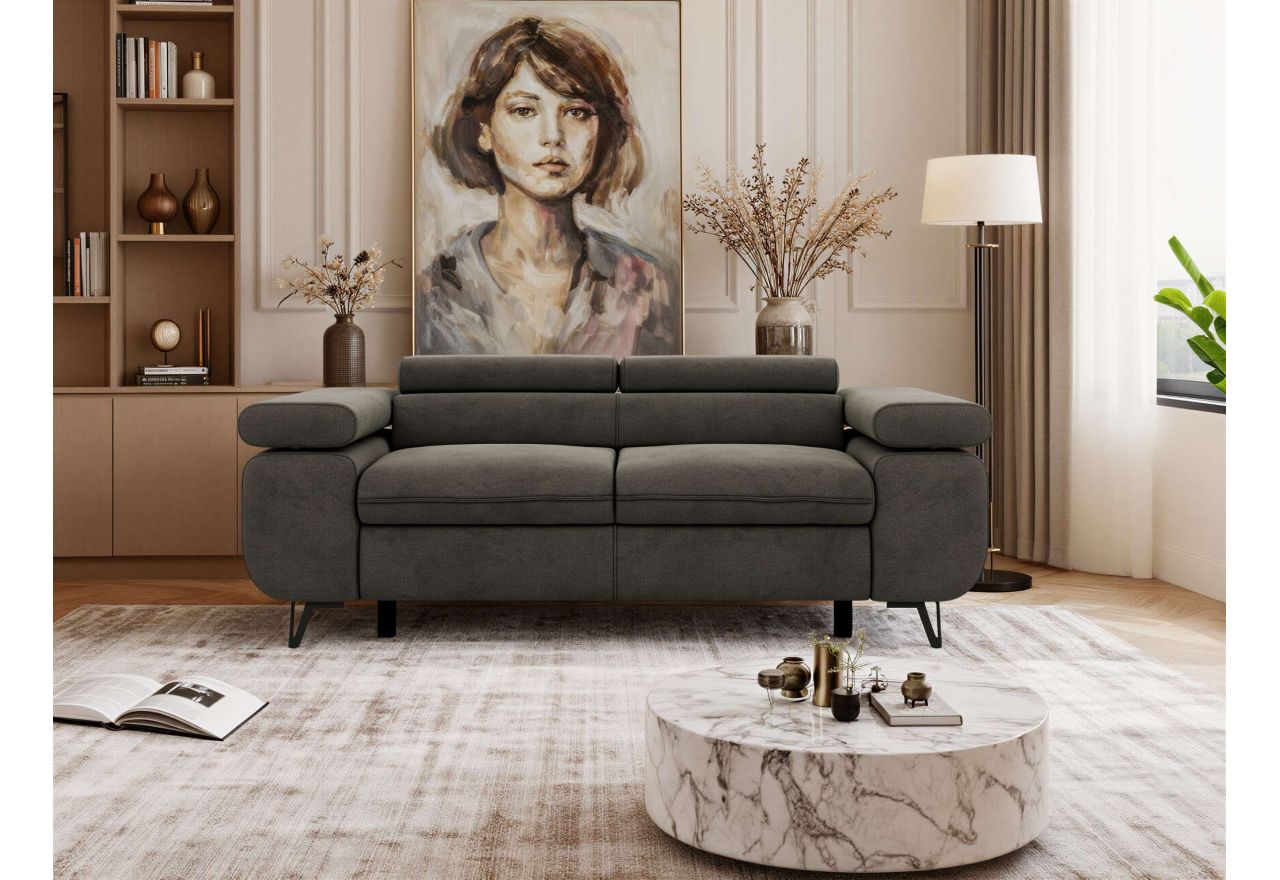 Sofa PETER 2 - ciemnoszary, welwet