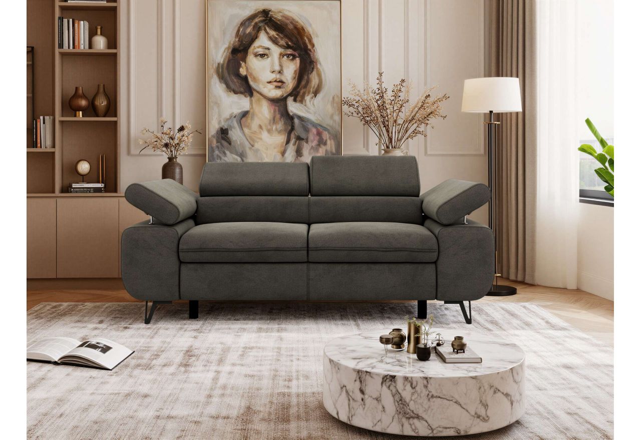 Sofa PETER 2 - ciemnoszary, welwet