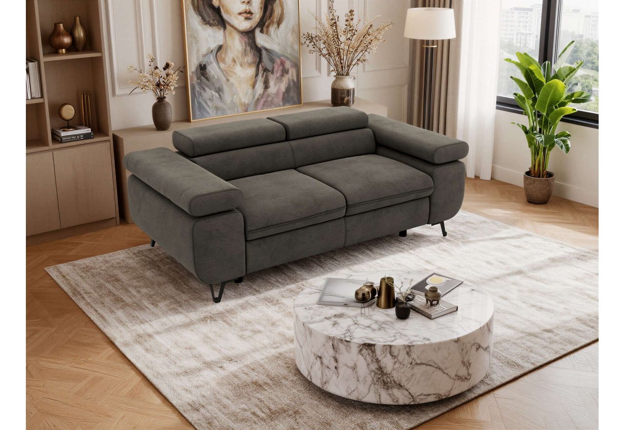 Sofa PETER 2 - ciemnoszary, welwet