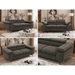 Sofa PETER 2 - ciemnoszary, welwet