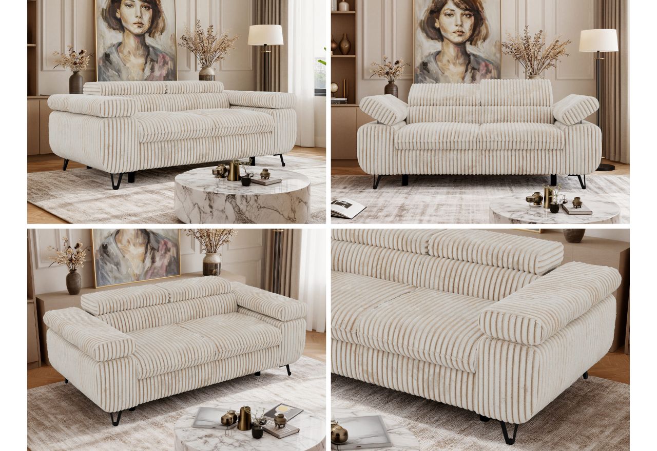 Sofa PETER 2 - beżowy, sztruks