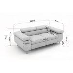 Sofa PETER 2 - szary, sztruks