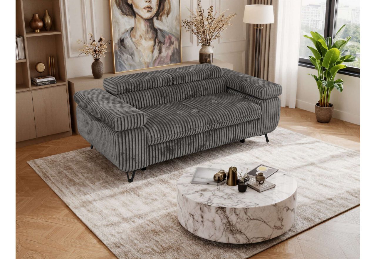 Sofa PETER 2 - szary, sztruks