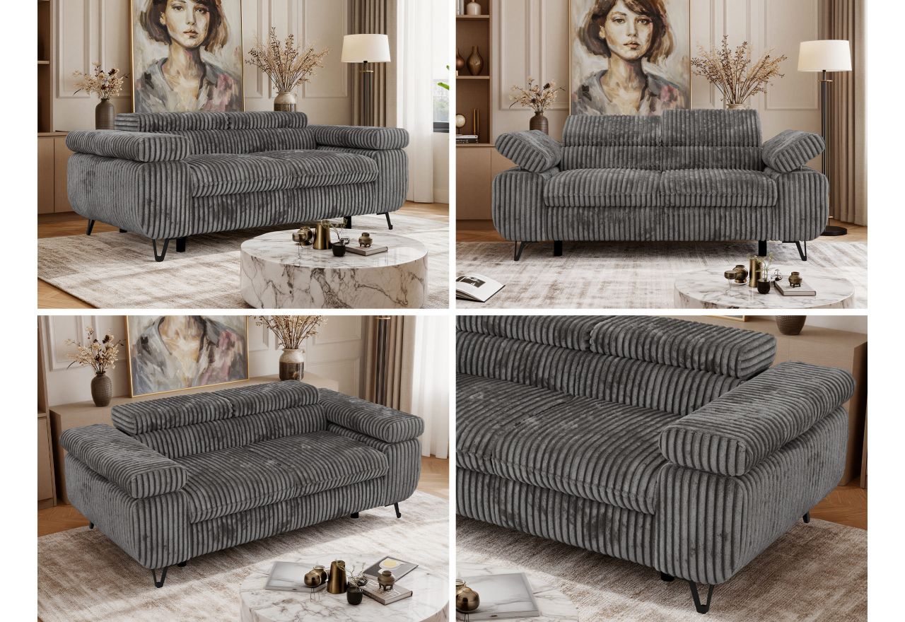 Sofa PETER 2 - szary, sztruks