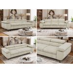 Sofa PETER 3 - kremowy, welwet