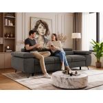 Sofa PETER 3 - ciemnoszary, welwet