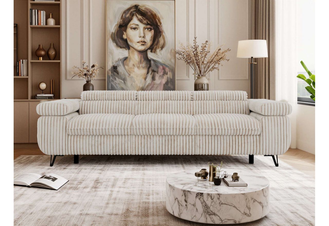Sofa PETER 3 - beżowy, sztruks